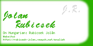 jolan rubicsek business card